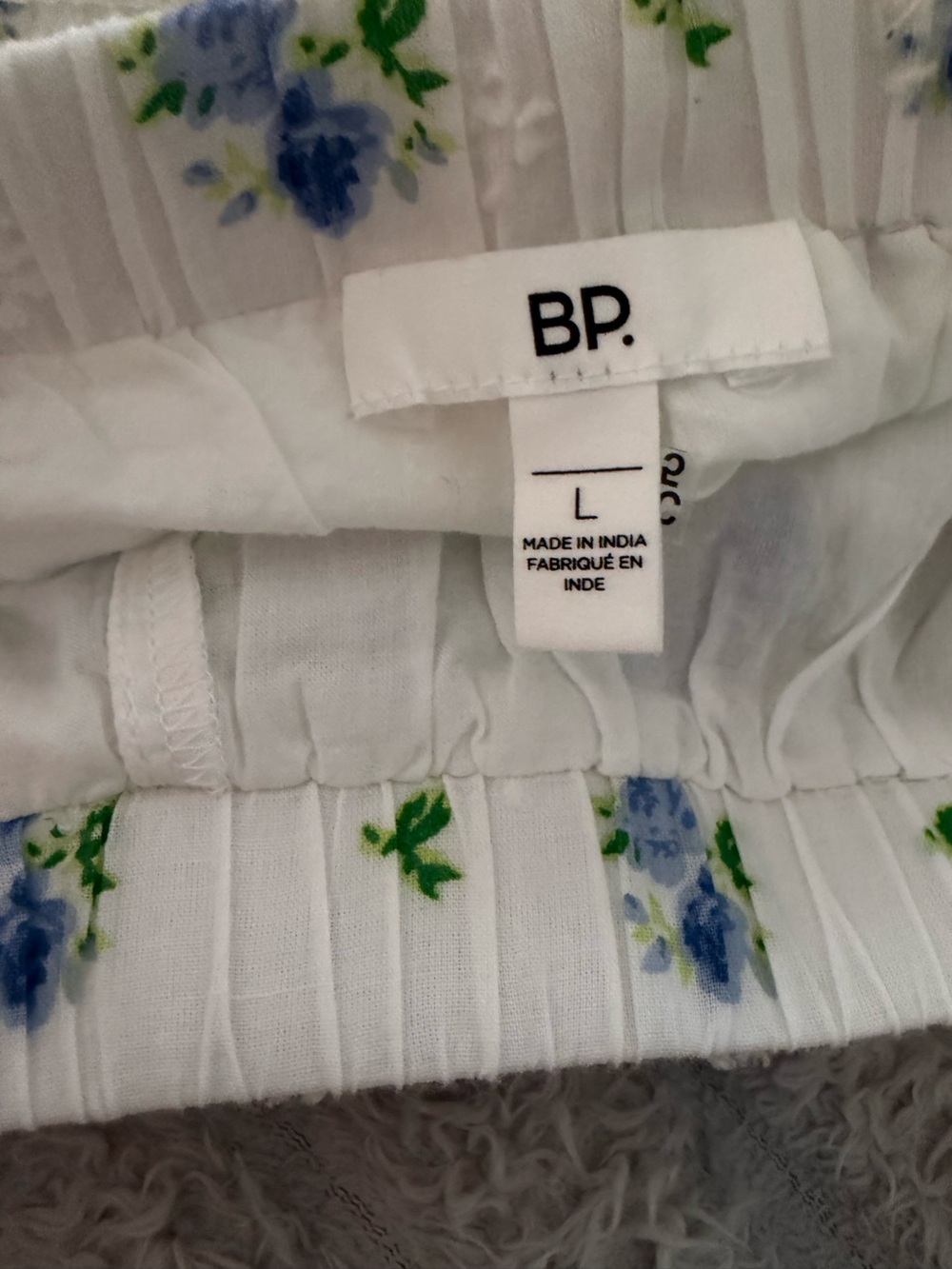Nordstrom BP Light Blue Floral Tiered Lace Trim Mini Skort — Large - Picture 7 of 8